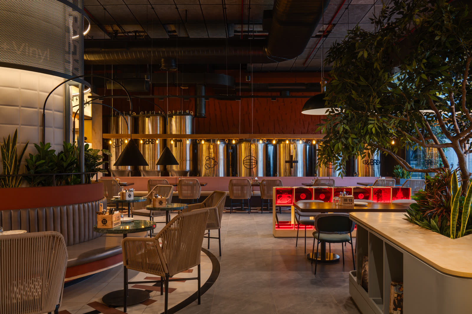 Interiors at 33&Brew, Whitefield