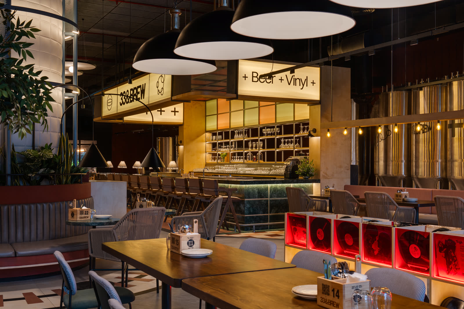 Interiors at 33&Brew, Whitefield